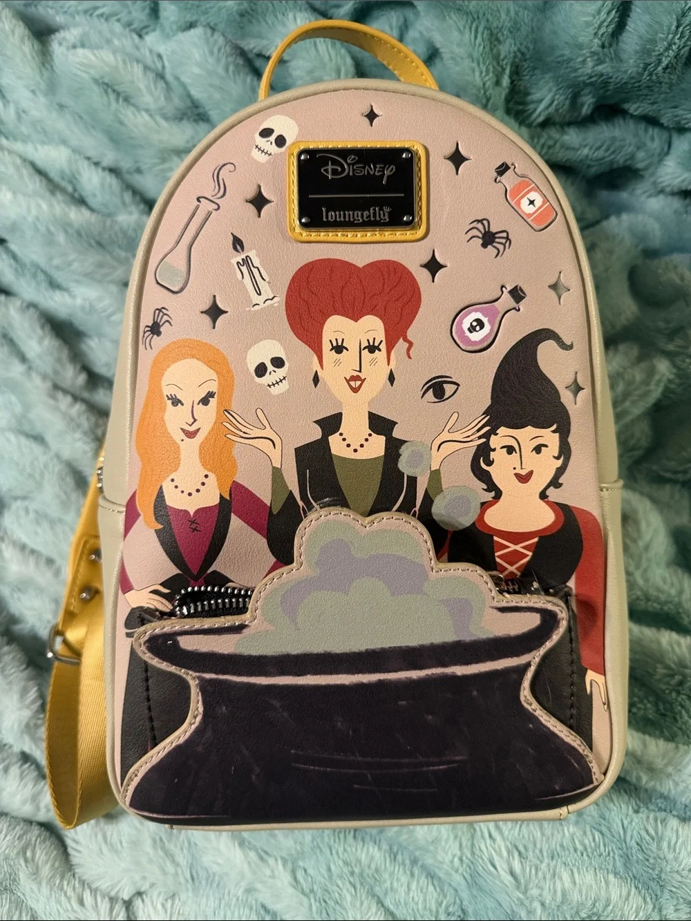 Loungefly Hocus Pocus Sanderson Sisters Mini Backpack - Beige, Black, Yellow